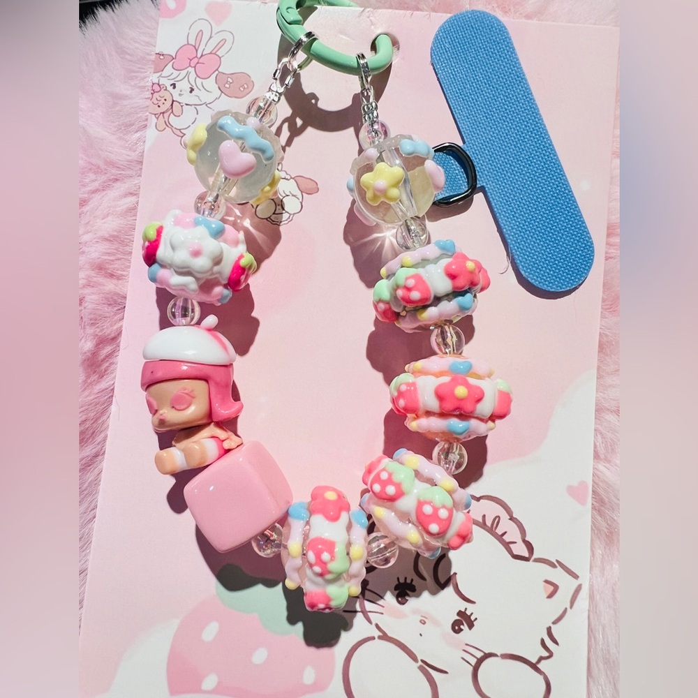 Buy 3 get 1 free❤️❤️Cry Baby With Colorful Beaded Keychain with Cute Charms
